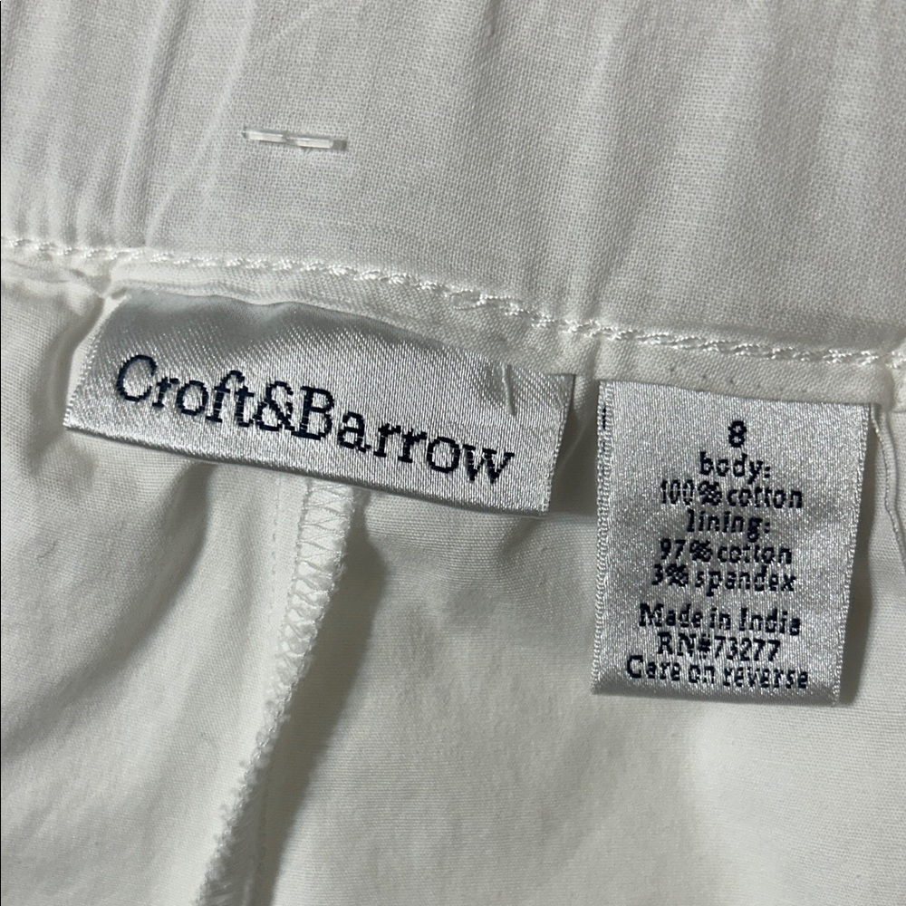 Croft & Barrow White Cotton Eyelet Skort Skirt Size 8 - Picture 6 of 6